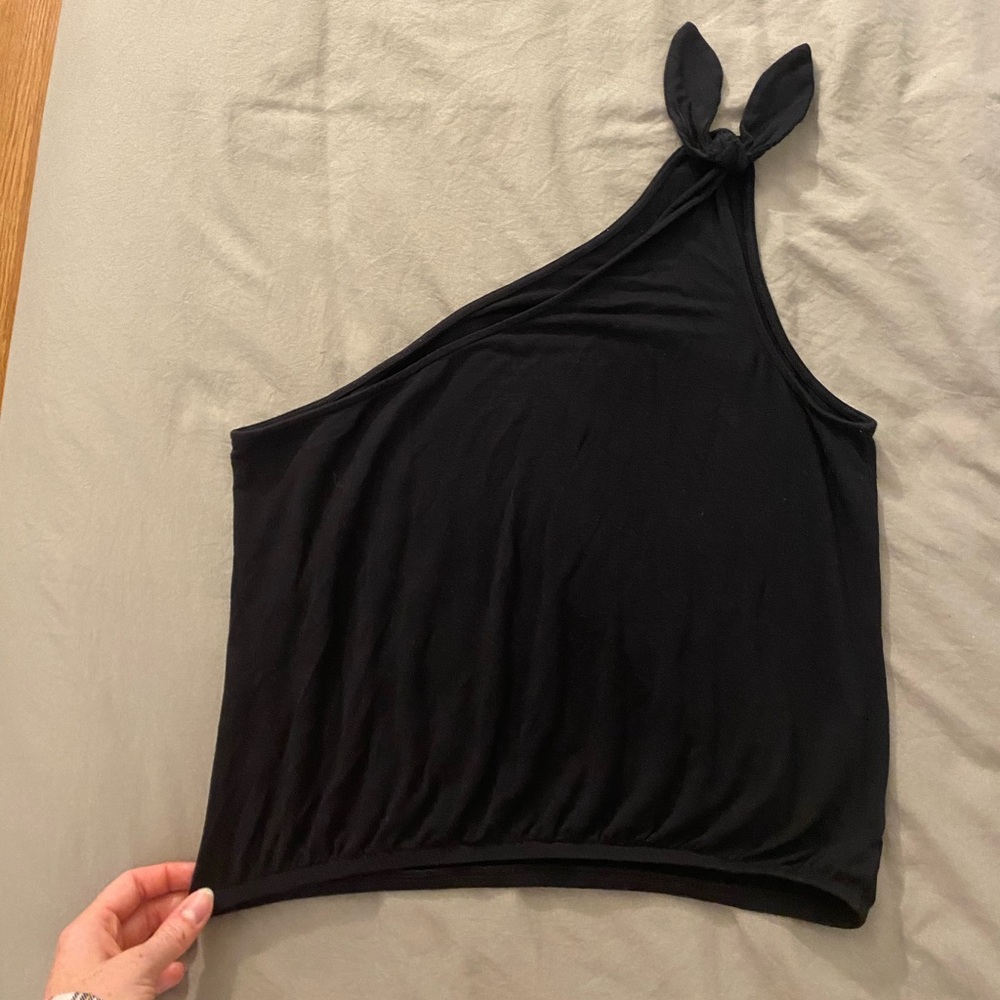 American Eagle Black One Shoulder Tank